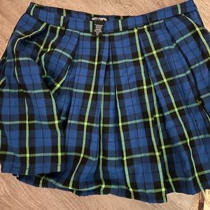 Blue Plaid Mini Skirt. Size Large. Hot topic